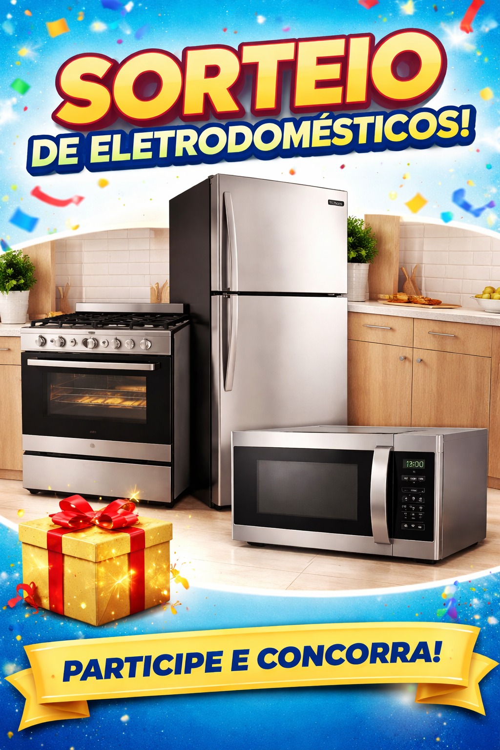 RIFA DE UMA GELADEIRA , UM FOGAO 4 BOCAS E UM MICROONDAS